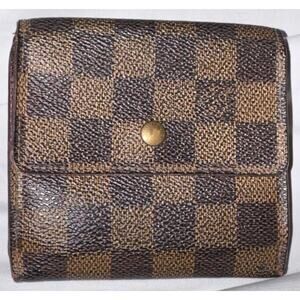 Authentic LOUIS VUITTON Portefeuille Damier Ebene Wallet Coin Purse #50972C
